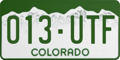 CO license plate 013UTF