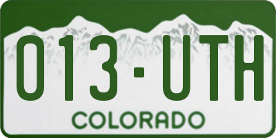 CO license plate 013UTH