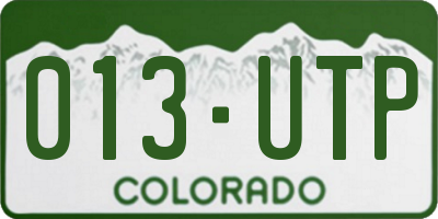 CO license plate 013UTP