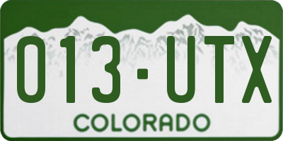 CO license plate 013UTX