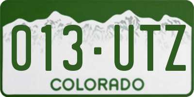 CO license plate 013UTZ