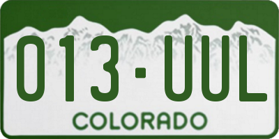 CO license plate 013UUL