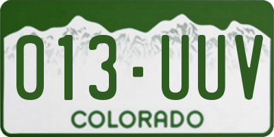 CO license plate 013UUV