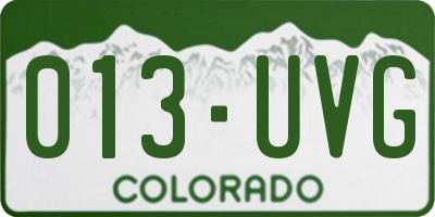 CO license plate 013UVG