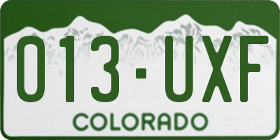 CO license plate 013UXF