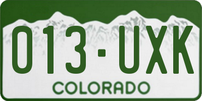 CO license plate 013UXK
