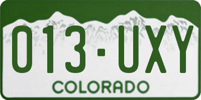 CO license plate 013UXY