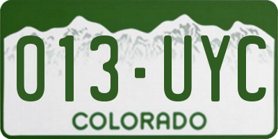 CO license plate 013UYC