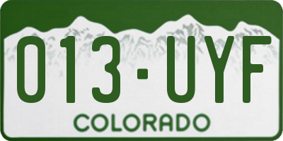 CO license plate 013UYF