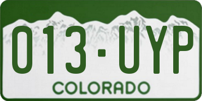 CO license plate 013UYP