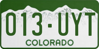 CO license plate 013UYT