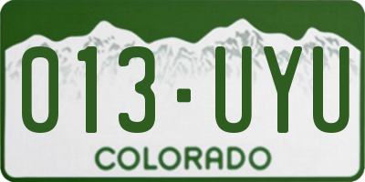 CO license plate 013UYU