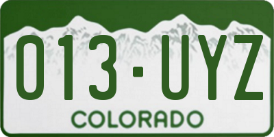 CO license plate 013UYZ