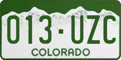 CO license plate 013UZC