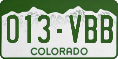 CO license plate 013VBB