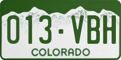 CO license plate 013VBH