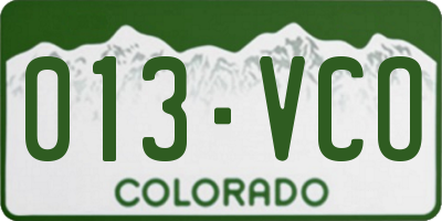 CO license plate 013VCO