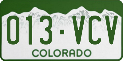 CO license plate 013VCV