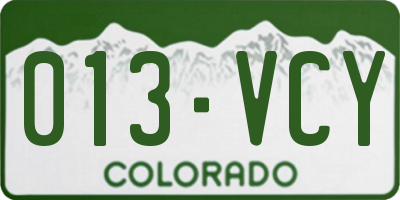CO license plate 013VCY