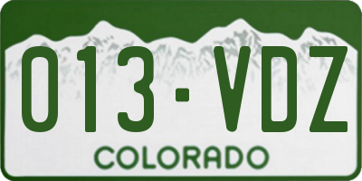 CO license plate 013VDZ