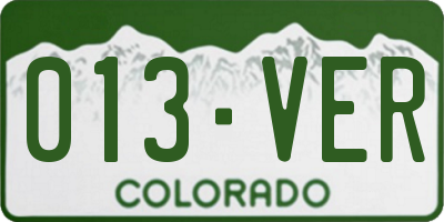 CO license plate 013VER