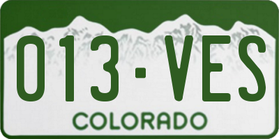 CO license plate 013VES