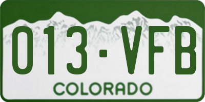 CO license plate 013VFB