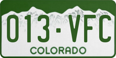 CO license plate 013VFC