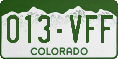 CO license plate 013VFF