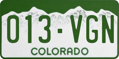 CO license plate 013VGN