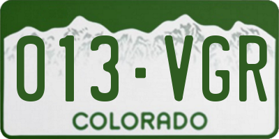 CO license plate 013VGR