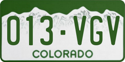 CO license plate 013VGV