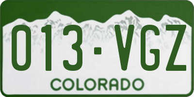 CO license plate 013VGZ