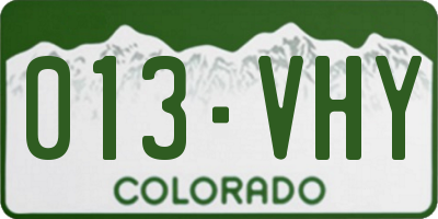 CO license plate 013VHY