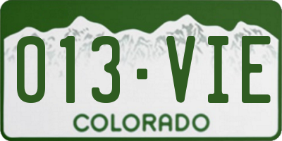 CO license plate 013VIE