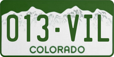 CO license plate 013VIL