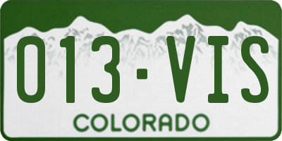 CO license plate 013VIS