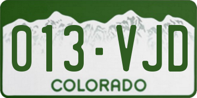 CO license plate 013VJD