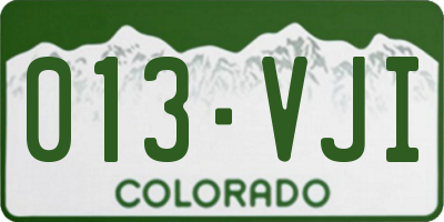 CO license plate 013VJI