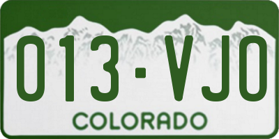 CO license plate 013VJO