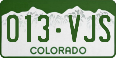 CO license plate 013VJS