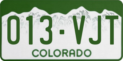 CO license plate 013VJT