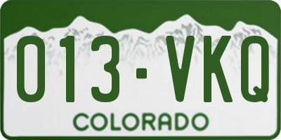 CO license plate 013VKQ
