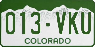 CO license plate 013VKU