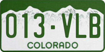 CO license plate 013VLB