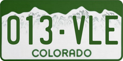 CO license plate 013VLE