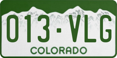 CO license plate 013VLG