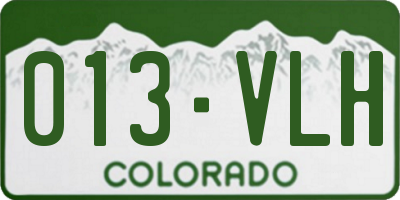CO license plate 013VLH