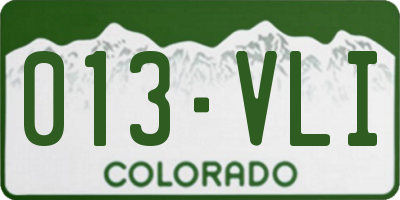 CO license plate 013VLI