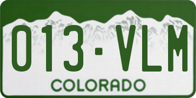 CO license plate 013VLM